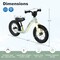 12-Inch Balance Bike with Adjustable Seat and Rotatable Handlebar for Over 36 Months Old - 34.5" x 17" x 19.5" (L x W x H)